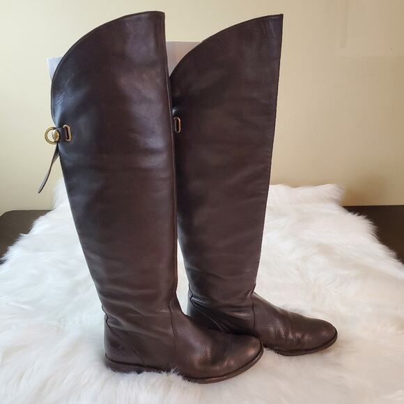 Coach Cheyenne Size 6 Chestnut Leather Riding Boot - Picture 13 of 15